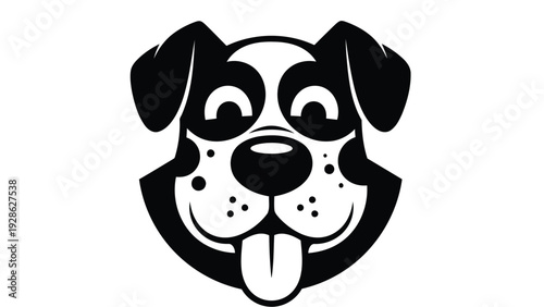 Cute cartoon dog with a cheerful and friendly expression