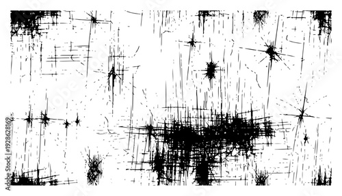 Abstract grunge texture with sketchy scratch marks and ink scribbles in vintage style