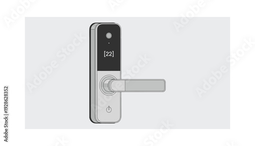 Modern smart lock with digital keypad and handle
