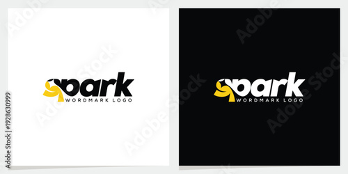 SPARK Wordmark Typography with Negative Space Four-Point Star Concept – Subtle Radiant Branding