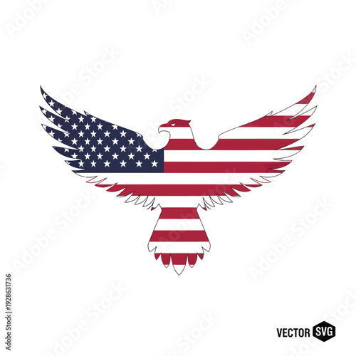 American Eagle Flag Silhouette - Symbol of Freedom and Patriotism