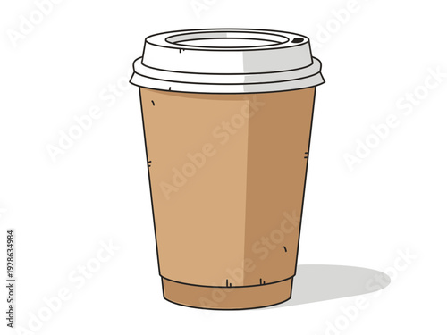 Blank take away kraft coffee cup vector