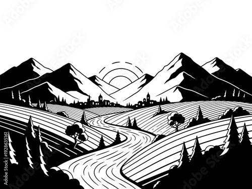 landscapes Vector Illustration