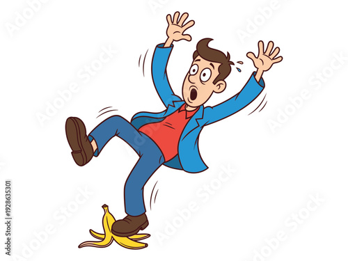 The Classic Banana Peel Slip vector