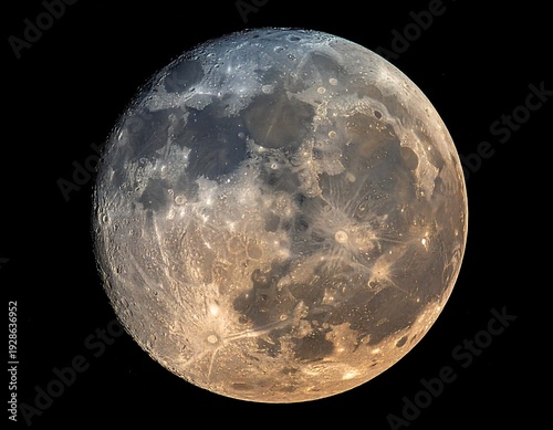Moon Surface Closeup with Crater Details.