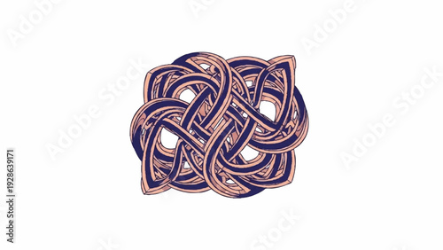 Abstract Celtic Knot Design with Intricate Intertwining Lines and Subtle Color Gradient
