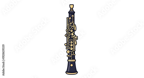 Oboe Vector Illustration, Flat Design, Musical Instrument, Isolated Graphic, for Music Projects