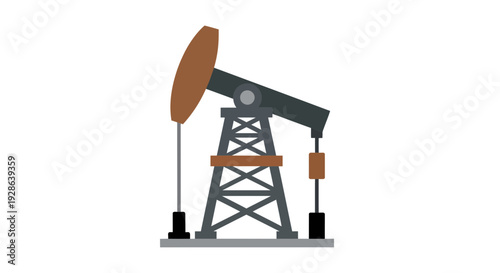 Oil Pump Illustration, Vector Style Graphic, Energy Industry, Resource Extraction, Production