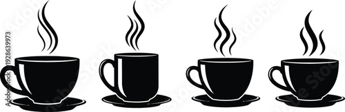 Steaming cups of coffee