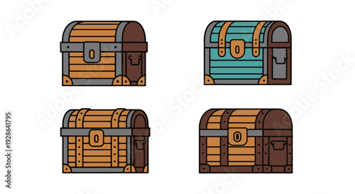 Antique Chest Line soft dynamic tone illustration