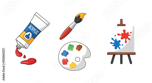 Acrylic Paint Line abstract smooth modern illustration