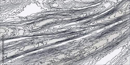 Macro close up of a cold winter tree with a grey grunge texture of frost and ice on a marble stone surface