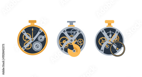 Antique Clockwork clean color illustration