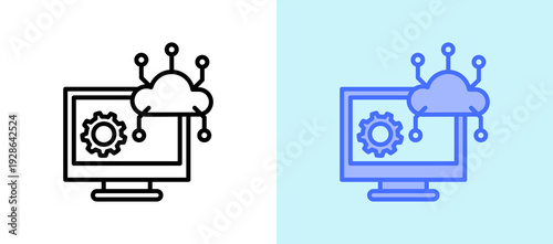 Cloud Computing whitegreen icon