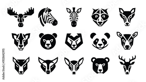 Black and white vintage style cat silhouettes in various poses