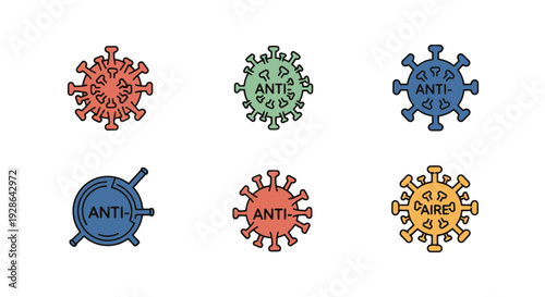 Anti Virus Line art modern abstract minimal