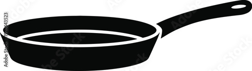 Frying Pan Silhouette Isolated Vector Cooking Kitchenware Utensil