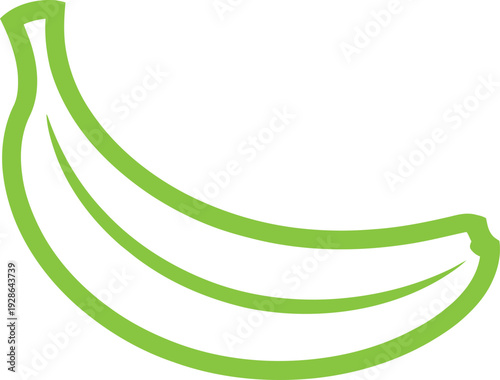 Green Banana Outline Vector Icon Minimalist Fruit Symbol for Healthy Food and Tropical Concepts