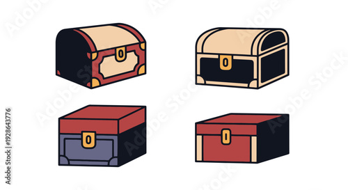 Antique Relic Box minimal modern color vector