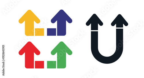 Arrow Line art minimal dynamic tone vector