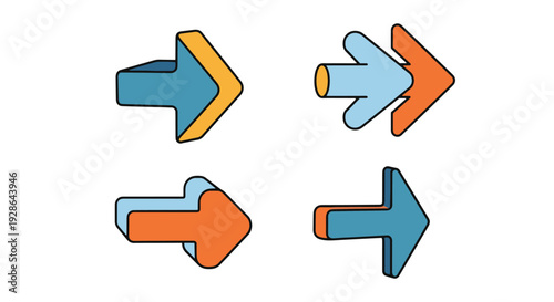 Arrow Line art soft tone color vector