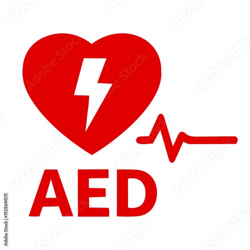 AED Emergency Heartbeat Icon (Red)
赤いAEDハートビートアイコン