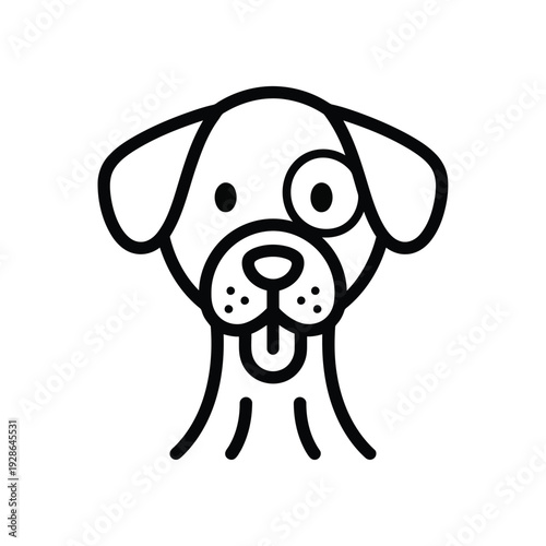 Cute and playful cartoon dog with a tongue out and spots on its face