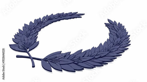 Classic navy blue laurel wreath design symbolizing triumph and excellence, an ideal graphic for awards, logos, and badges of honor