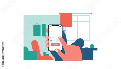 Hand holding smartphone with mobile payment app on screen