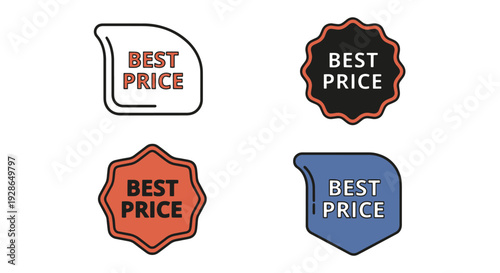 Best price badge dynamic abstract creative vector