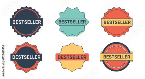 Bestseller badge creative abstract design illustration