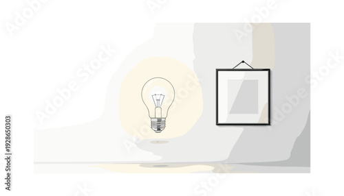 Inspiration strikes with lightbulb moment in modern minimalist space