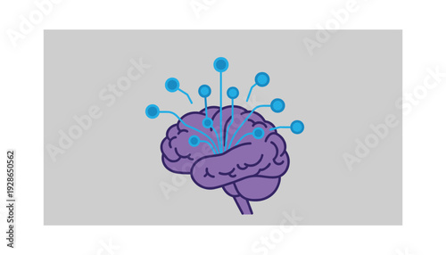 Vibrant brain illustration with dynamic neural connections