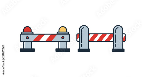 Bollard Barrier Line clean modern abstract illustration