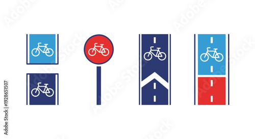 Bike Lane Sign Line minimal color concept