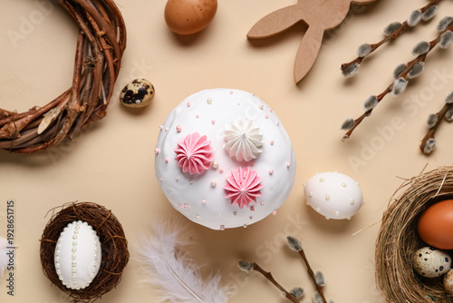Sweet Easter cake with meri...