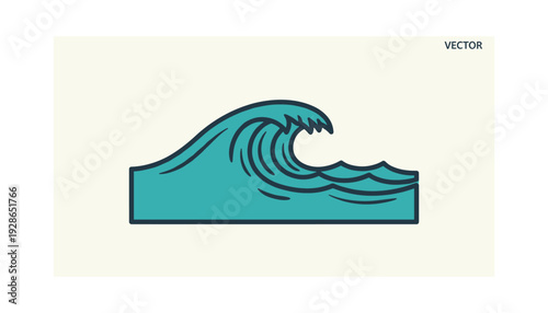 Stunning turquoise wave graphic in modern vector style