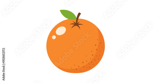 Orange Fruit Vector Illustration, Flat Design, Healthy Eating Concept