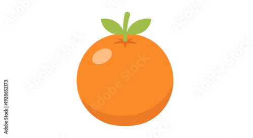 Orange Fruit Vector Illustration, Flat Design, Healthy Food, Citrus, Vitamin C, Freshness