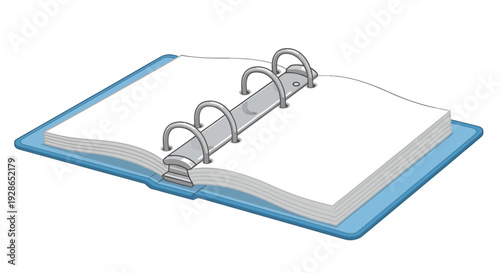 Open ring binder image, photography, business concept, office supplies, document storage, blank pages