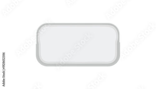 Modern gray container with rounded edges on white background