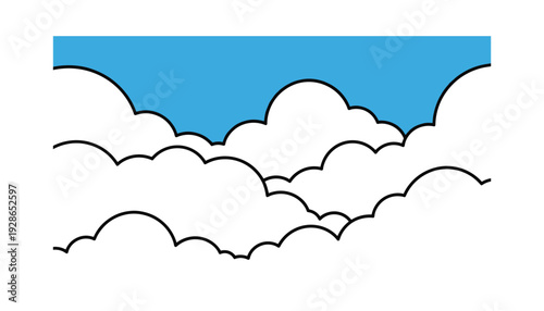 Simple white clouds against blue sky background