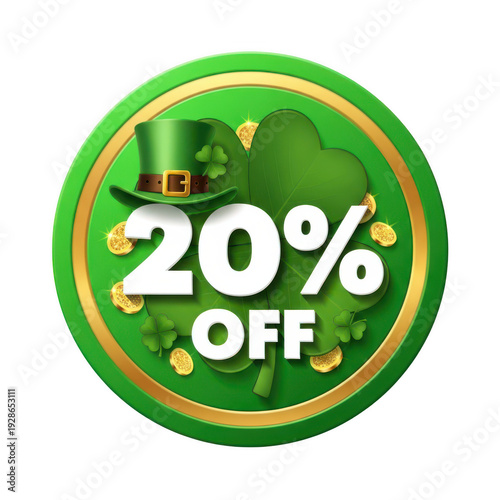 Wallpaper Mural St patricks day sale 20 percent off discount isolated on transparent background Torontodigital.ca