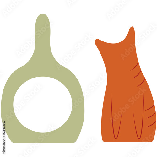 Household Supplies. Cleaning tools vector set with mop, broom, bucket, dustpan, brush and household supplies illustration collection. Household cleaning tools and supplies outline icons set with glove