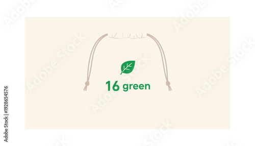 Eco friendly green reusable bag with leaf logo
