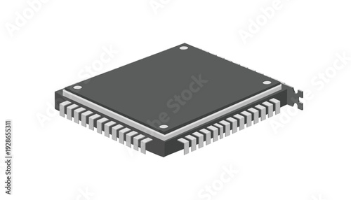 Close-up of a computer microchip with metal pins