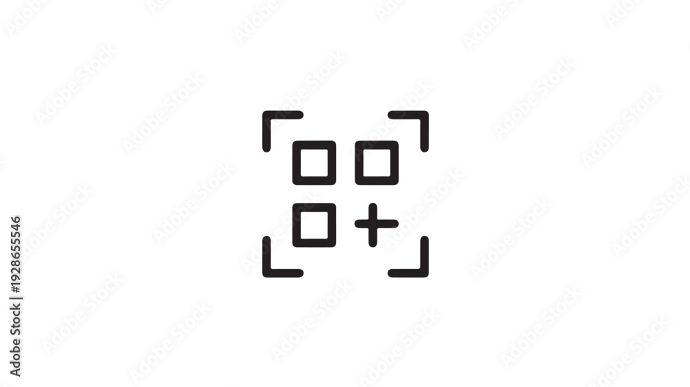Obraz premium QR code symbol in simple minimalist design with black color on white background for mobile payment