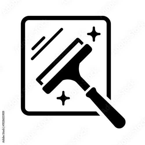 Window Cleaning with Sparkle Effect for Cleaning Service Graphics