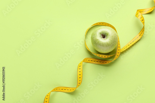 Fresh apple with measuring ...