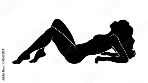 Woman Reclining Silhouette for Spa and Relaxation Services